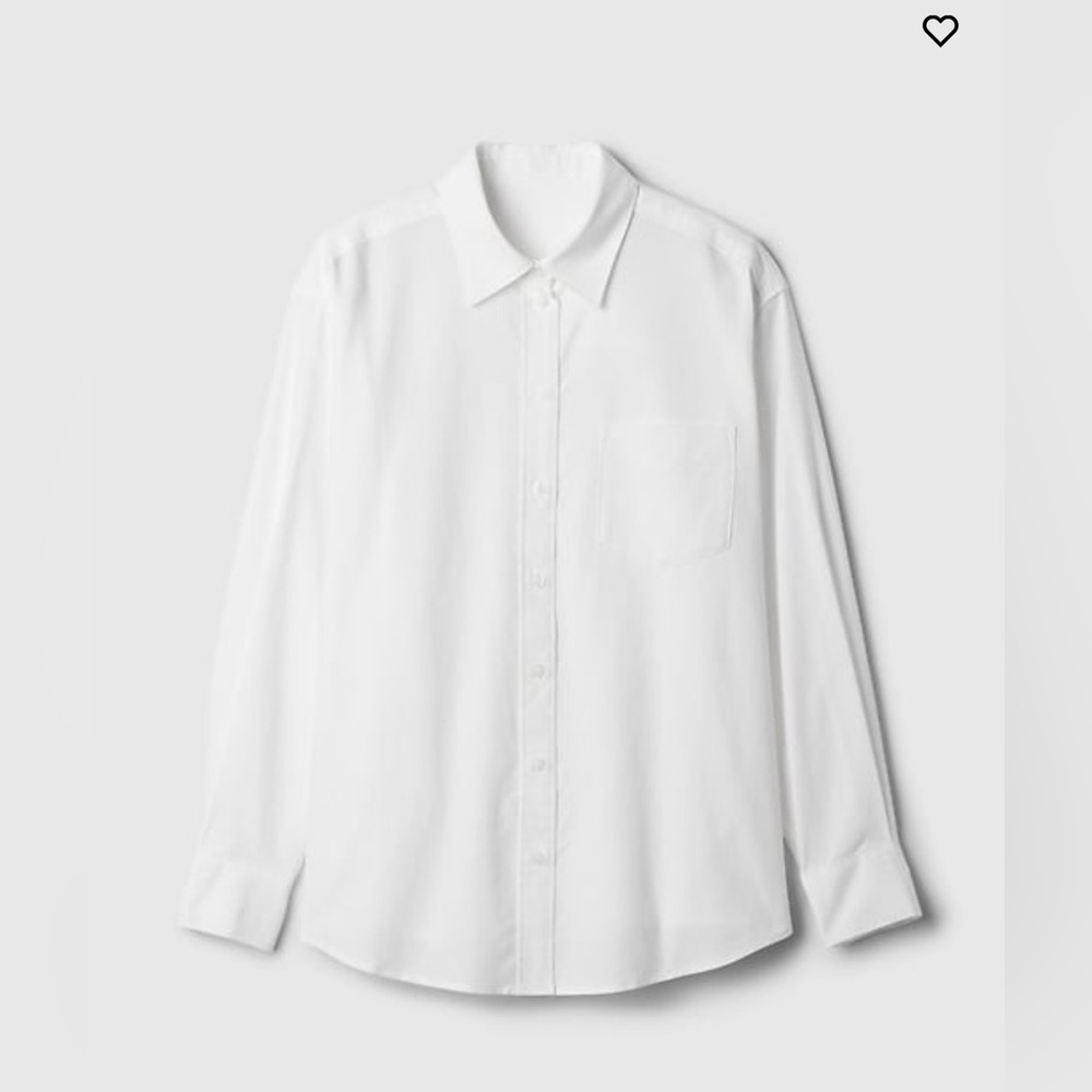 Gap organic cotton oxford big shirt in white, size small.